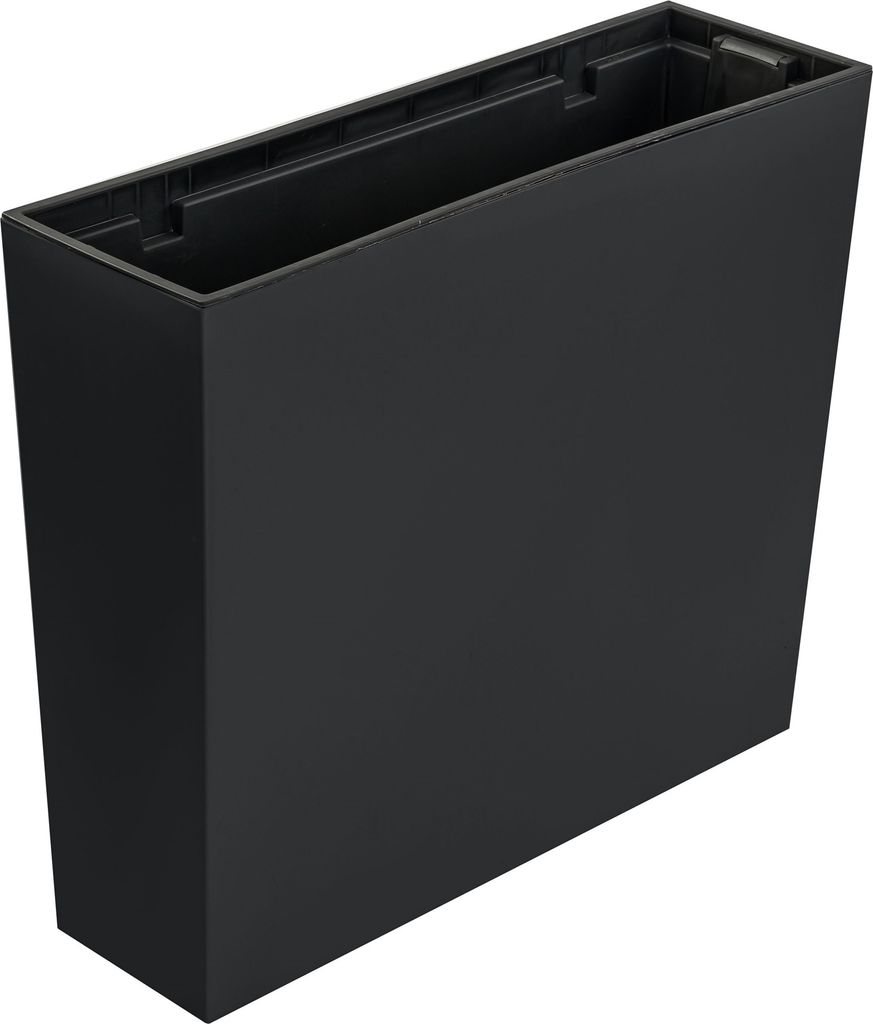 A black rectangular planter insert is shown against a white background.