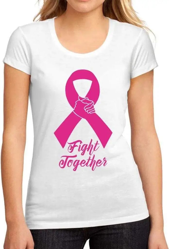 Damen Grafik T-Shirt Gemeinsam den Krebs bekämpfen – Fight Cancer Together – Öko-Verantwortlich Vintage Jahrgang Kurzarm Lustige Druck Geburt...