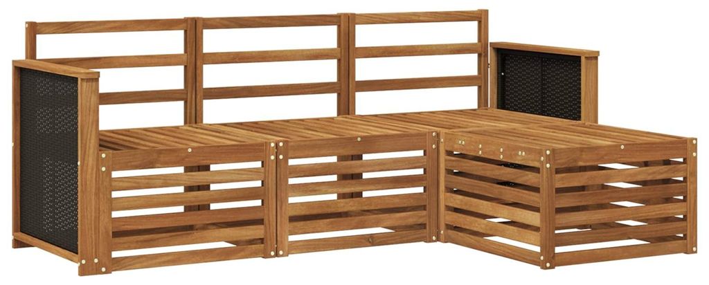 Outdoor-Sofagarnitur 4 pcs Natur
