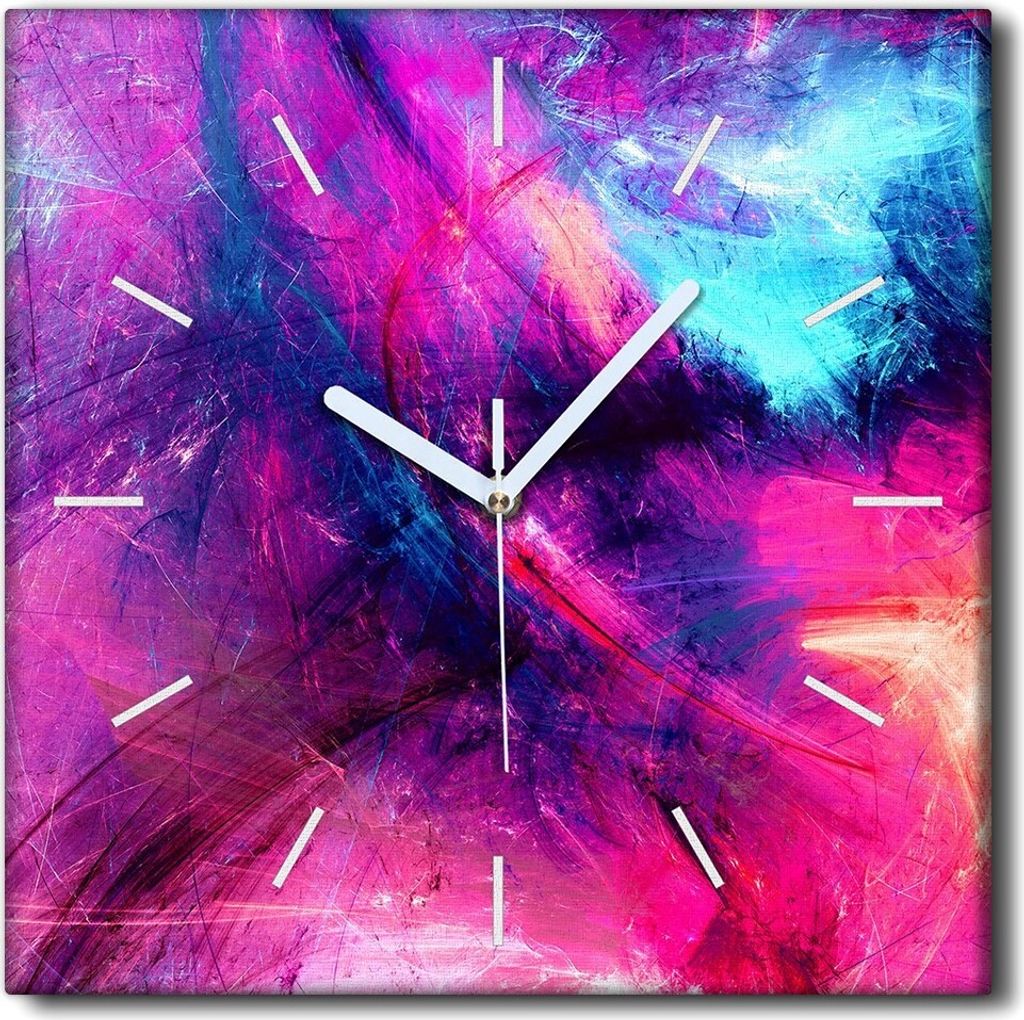 Coloray Uhr auf Leinwand 30x30 cm Wand Uhr Dekoration Produktbild 