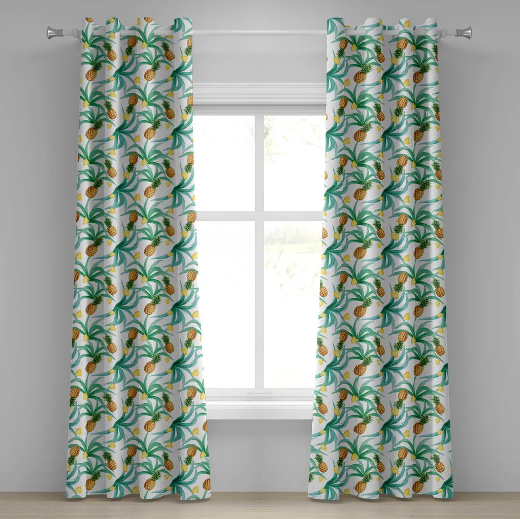 Rideau à œillets design Luau Party 280x245cm en Tissu Vert Jade Souci