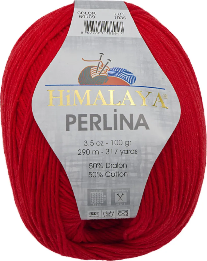 Fil Anti-Irritation HiMALAYA PERLINA Rouge 100g 290m pour Peau Sensible
