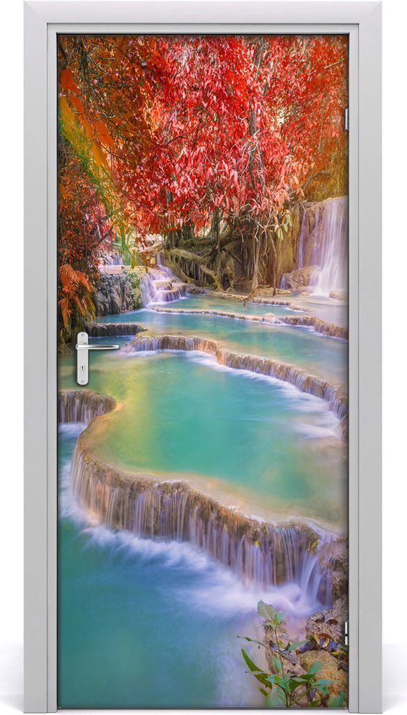 Tulup Türaufkleber 95x205 cm Dekorative Aufkleber Selbstklebend Wasserdichte Tapete Abnehmbar Schlafzimmer Wohnzimmer Wohnkultur - Wasserfall im H...