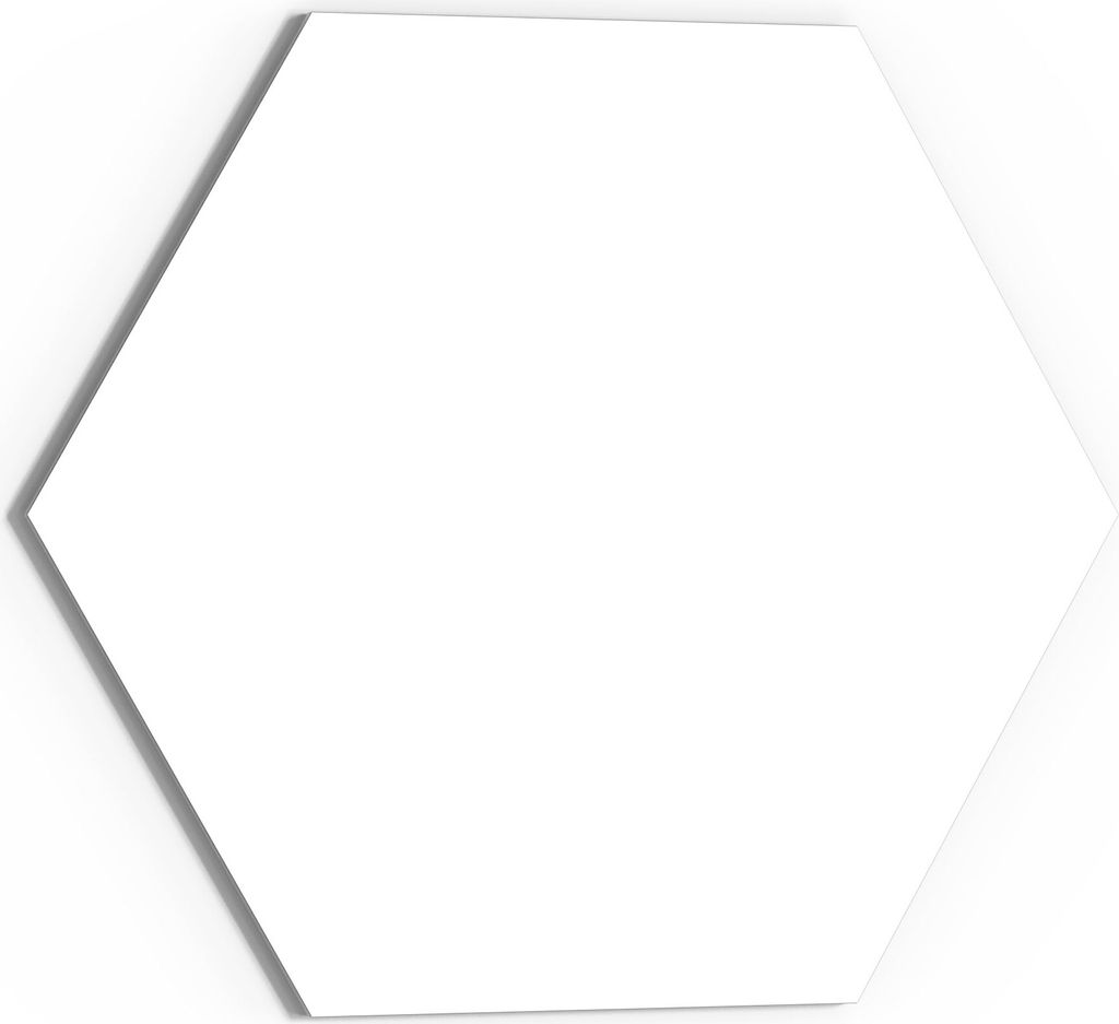DEQORI Magnettafel Glas 40x35 cm 6-eckig 'Weiß' beschreibbar Whiteboard Pinnwand Küche