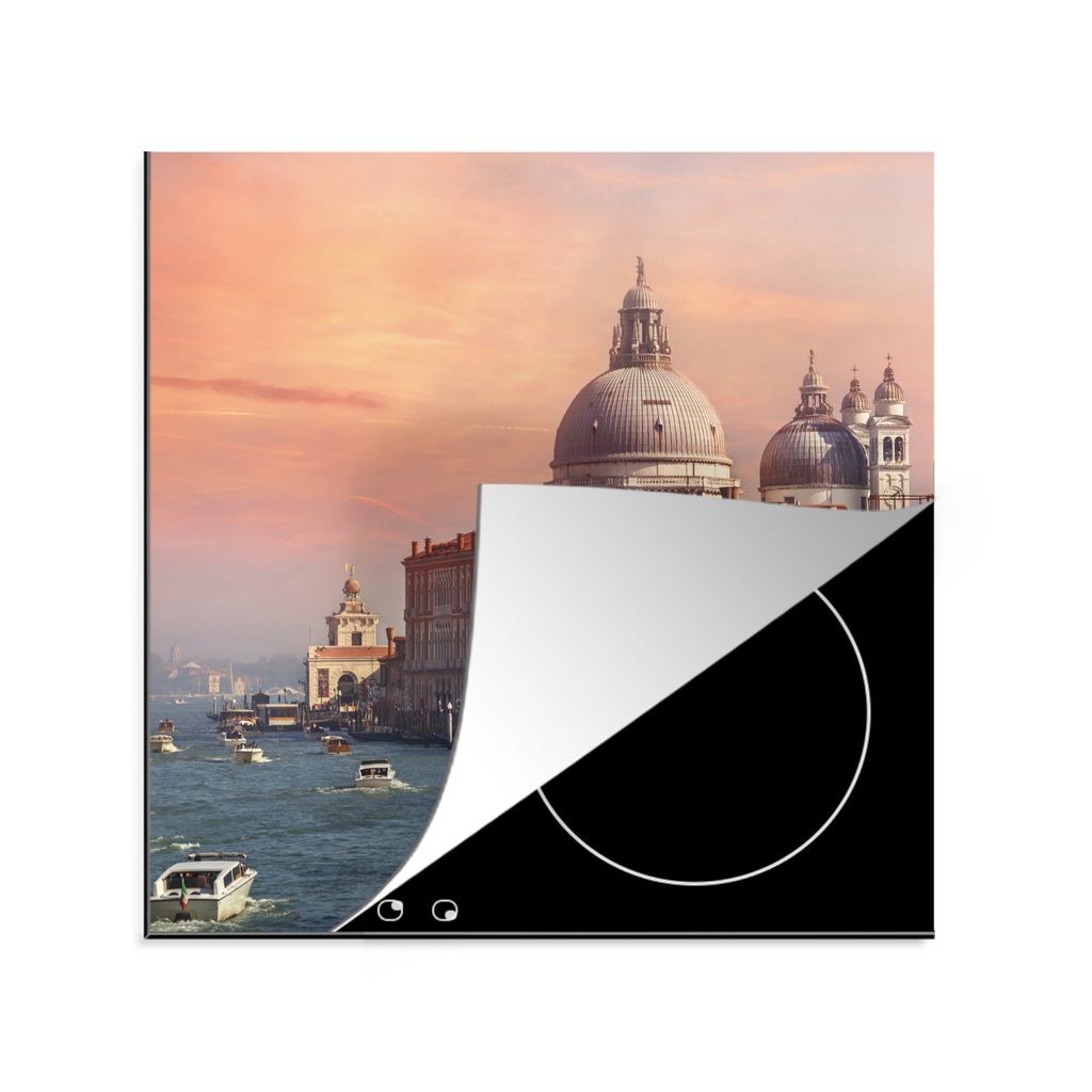KitchenYeah Herdabdeckplatte Italien - Venedig - Canal Grande , 78x78cm, Küche Deko, Glaskeramikkochfeld Herdabdeckung, Abdeckplatte fùr Kochfeld