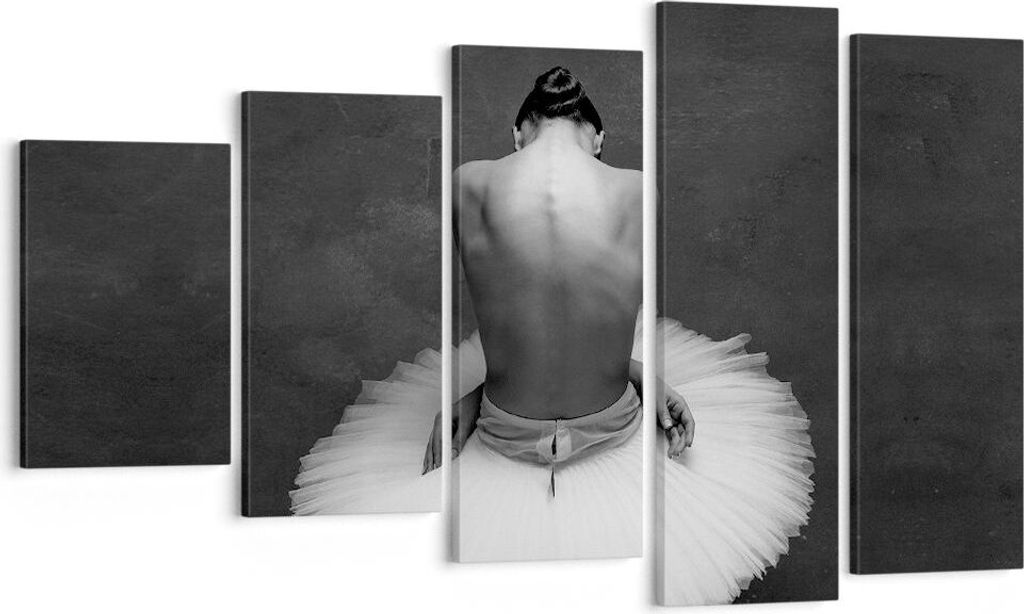 Bild auf Leinwand - Leinwandbild - 5 Teile - Ballerina Rücken Stück - 100x60cm - Wand Bild - Wanddeko - Wandbilder - Leinwanddruck - Bilder - Wan...