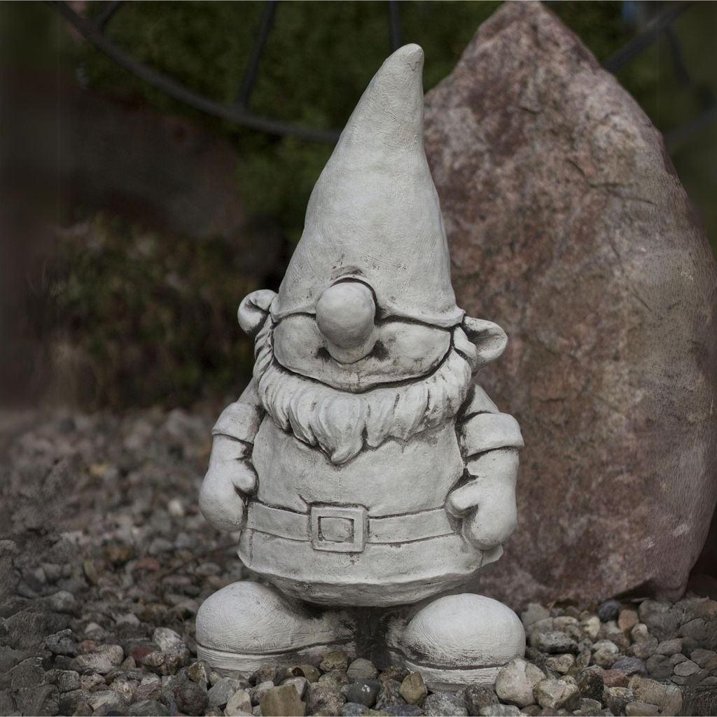 Große Gartenfigur - Zwerg mit übergroßem Hut