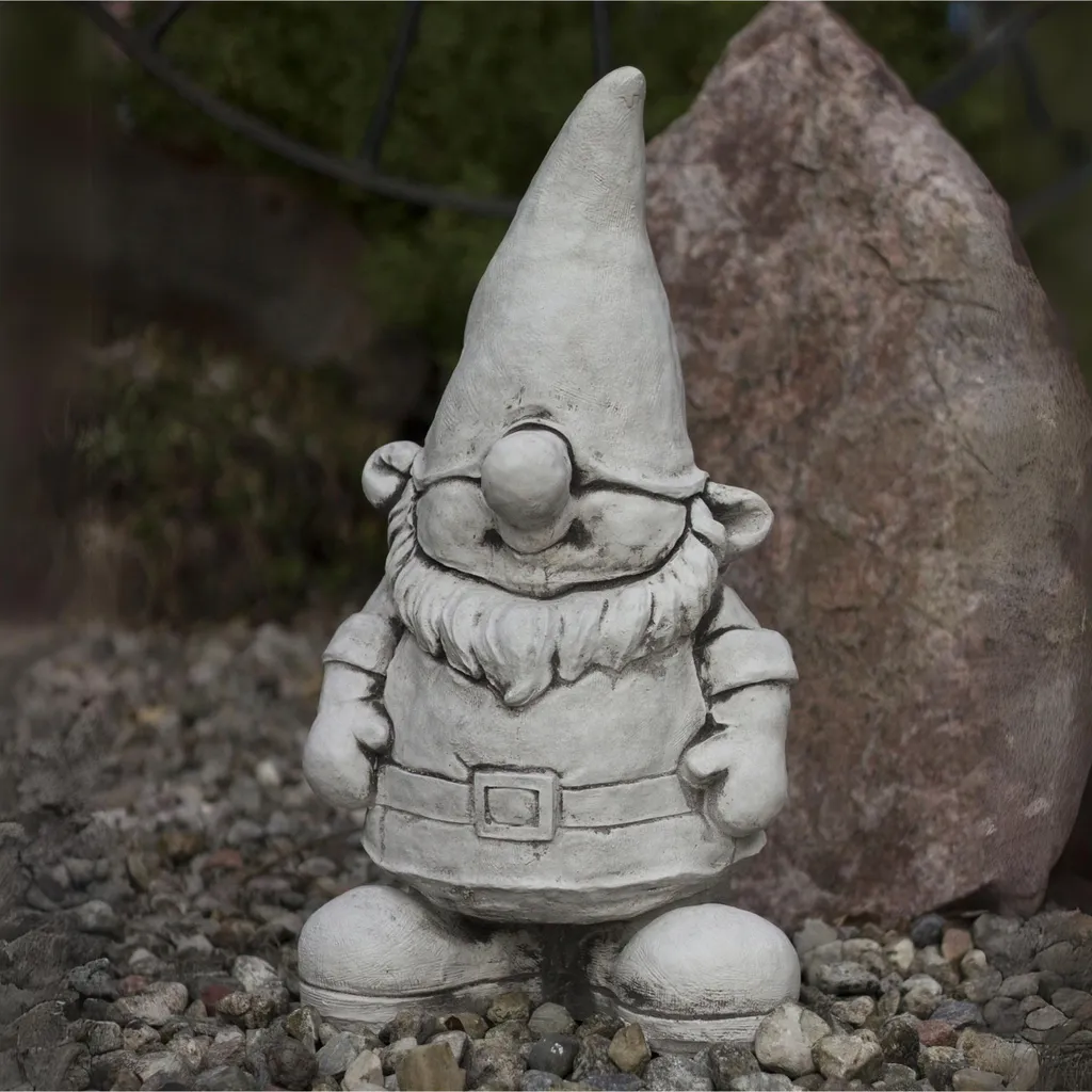 Grande statue de jardin Nain chapeau surdimensionné résine anti-UV 55cm