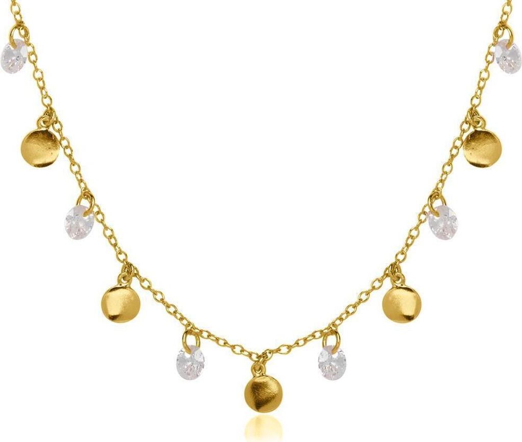 Kette 925er Silber vergoldet Zirkonia Produktbild 