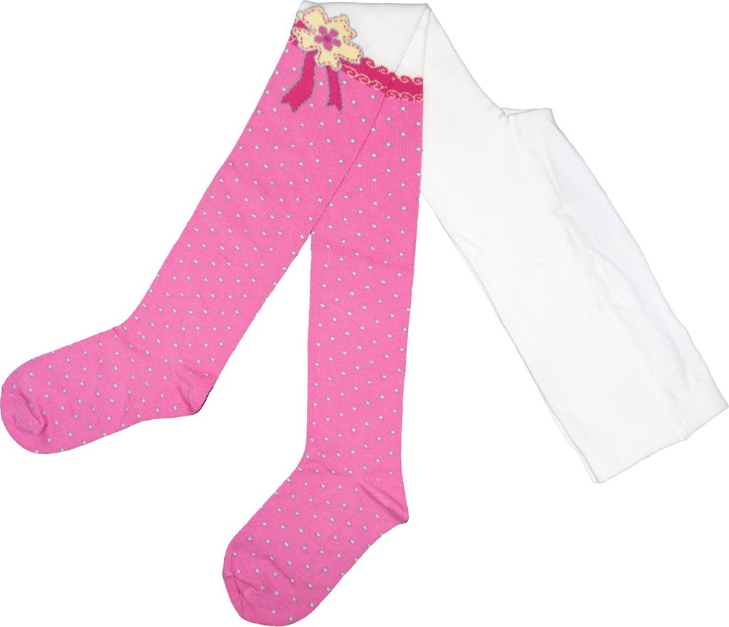 Kinderstrumpfhosen für Mädchen aus Baumwolle Bändchen Rosa Produktbild 