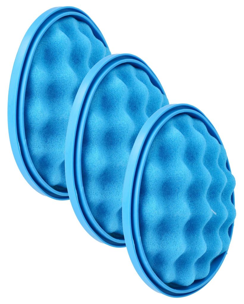 vhbw 3x Staubsaugerfilter kompatibel mit Samsung VC20F70HUDC/EF, VC20F70HUCC/EV Staubsauger - Schaumstofffilter, Vormotorfilter Blau Weiß