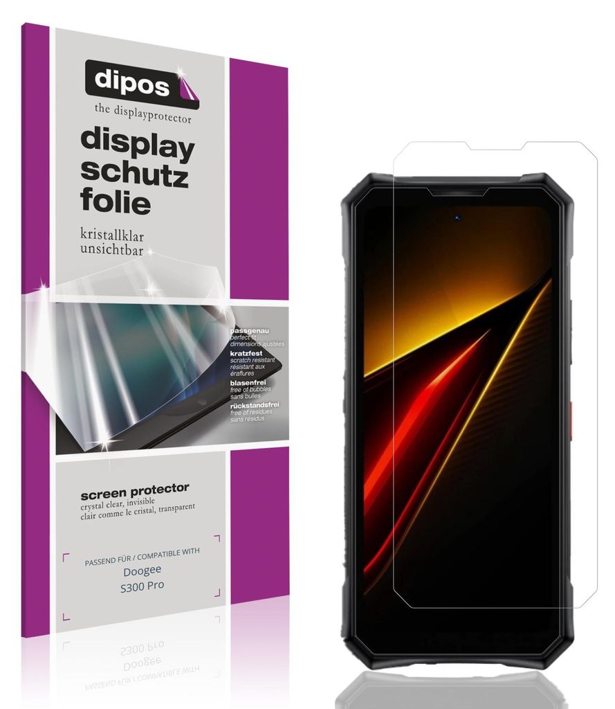 4x Schutzfolie für Doogee S300 Pro klar Displayschutzfolie Folie Display Schutz dipos