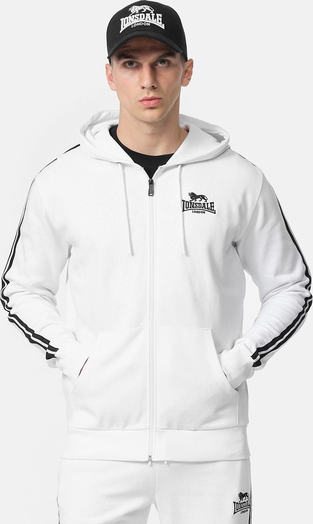 Herren Kapuzensweatjacke mit Reißverschluss normale Passform BALNAKEIL White/Black XL Lonsdale
