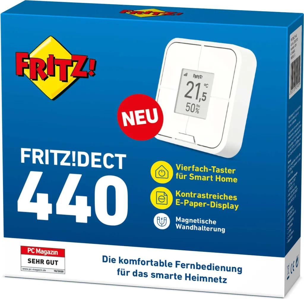 Télécommande FRITZ!Dect 440 avec Écran E-Paper et Capteur Température