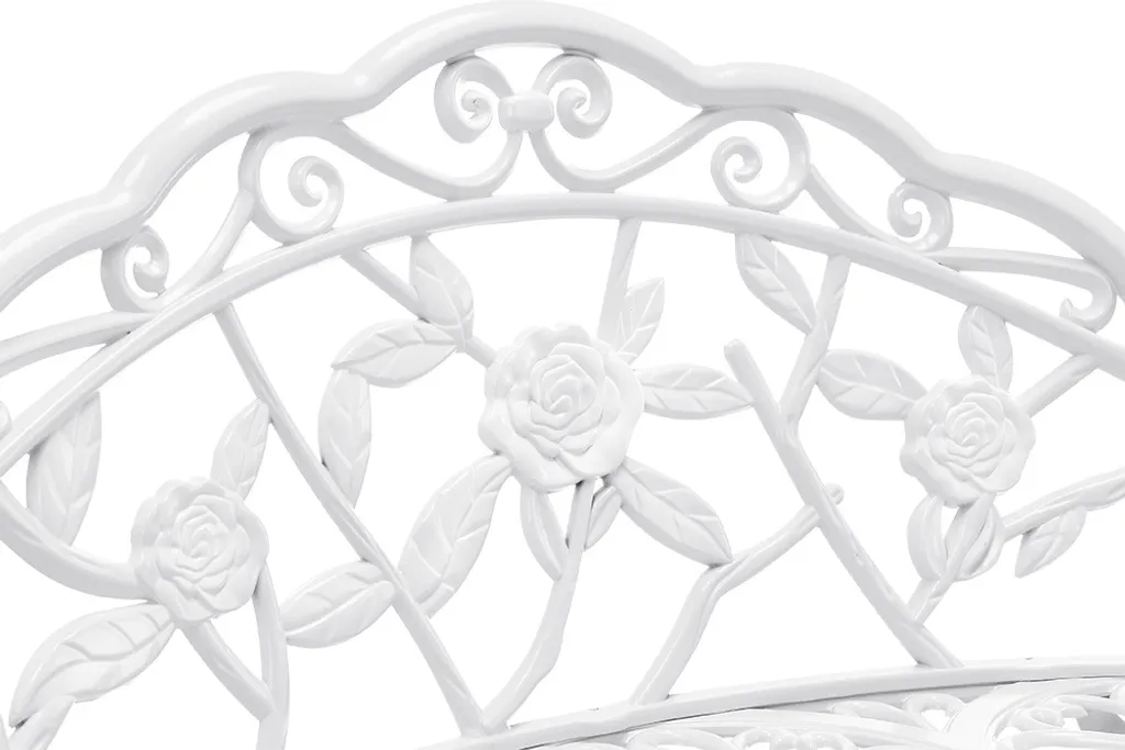 Banc de parc résistant aux intempéries en métal blanc design arrondi - 6