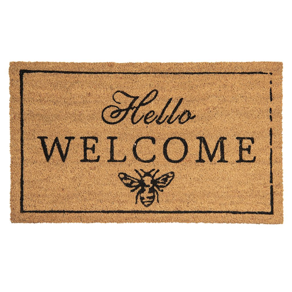 Clayre & Eef Türmatte 75x45 cm Braun Gummikokosfaser Rechteck Welcome