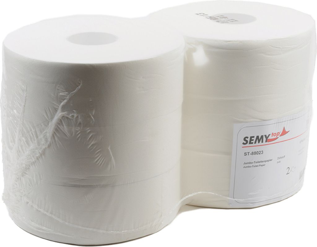 SemyTop Jumbo Toilettenpapier, 2-lagig, Zellstoff