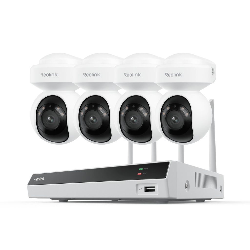 Reolink RLK8-800PT4, 8CH NVR mit 2TB HDD + 4X 4K 8MP PT PoE-Überwachungskamera Aussen Set, Auto-Tracking, Intelligente Erkennung, 24/7-Aufzeichnung