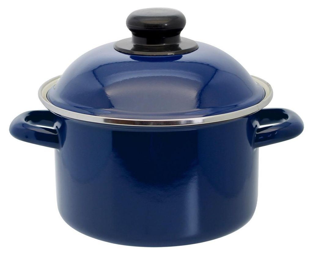 ELO Royalblau Kochtopf Ø 16 cm  Hochwertige Emaille in Produktbild 