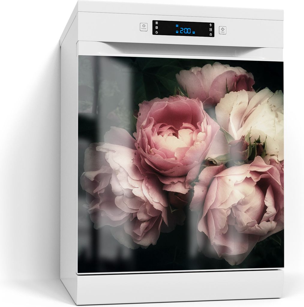 DEQORI Magnetmatte Spülmaschine Standard 60x60 cm 'Nostalgische Blüte' Magnetfolie