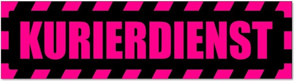Kiwistar - Autoaufkleber - Pink - Schwarz - 60 x 16 cm - Kurierdienst gestreift - Hinweis Aufkleber Sticker für Auto, Kfz, Fahrrad, PKW, LKW