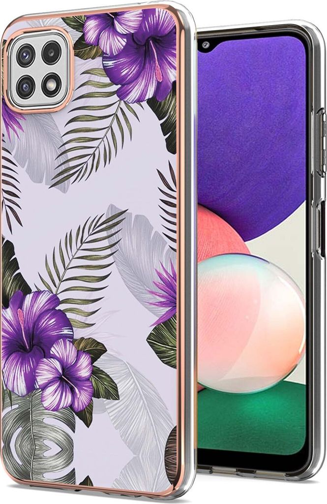 Samsung A22 5G Hülle, Muster Handyhülle Weich TPU Bumper Schutzhülle für Samsung Galaxy A22 5G Lila