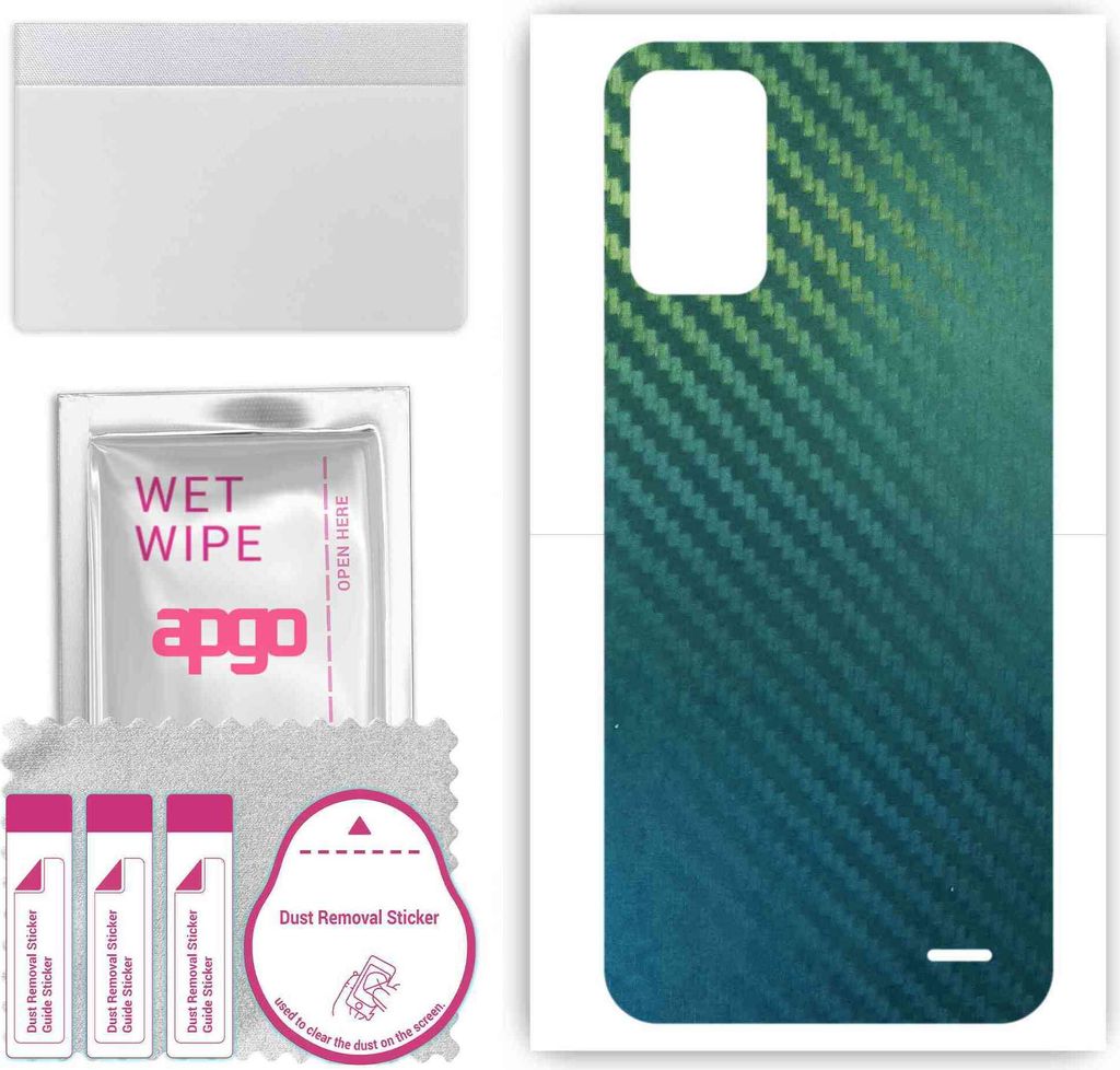 apgo Rückseite Schutzfolie, Skin, kompatibel mit ZTE Voyage 30 4G, Hinten Displayschutzfolie aus Vinylfolie, kratzfest, einfache Montage - Kohlens...