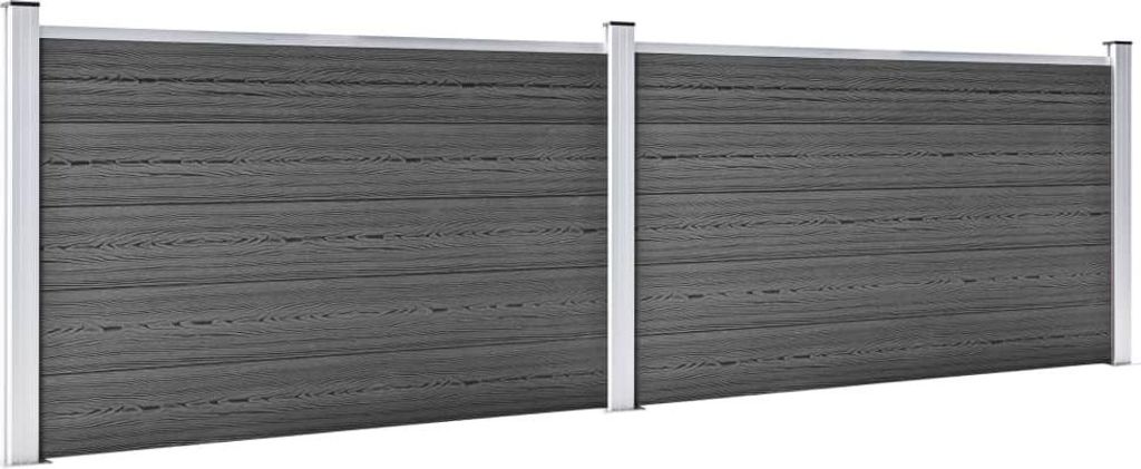 vidaXL Zaunelement Set WPC 353x105 cm Schwarz