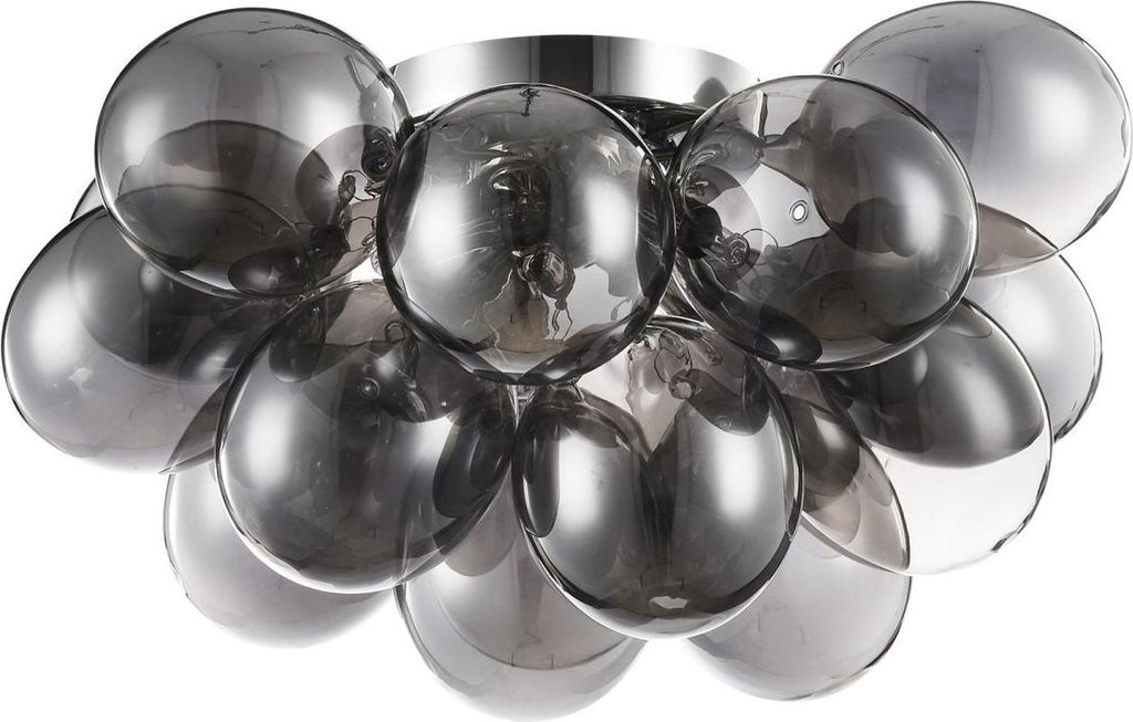 Deckenleuchte Metall Rauchglas Nickel Rauchgrau G9 4-flammig Kugelschirm Modern