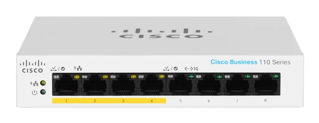 Switch Ethernet Cisco CBS110-8PP-D pour Caméras IP et Bornes Wi-Fi