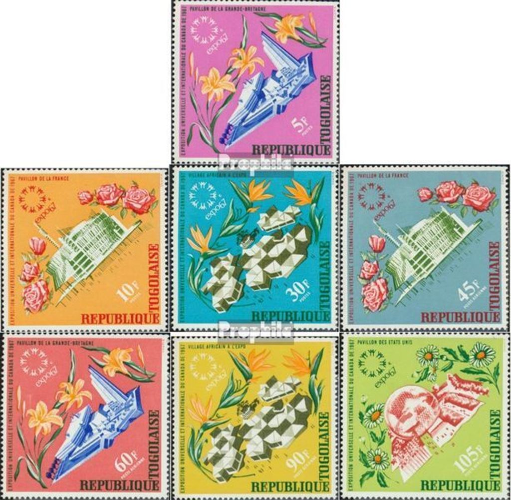 Briefmarken Togo 1967 Mi 578A-584A (kompl.Ausg.) postfrisch EXPO 67 in Montreal