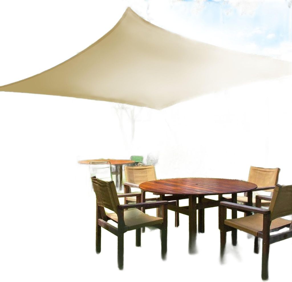 HOMPER Sonnensegel Markise Garten 3x4 m Blockiert 95% UV Gelb