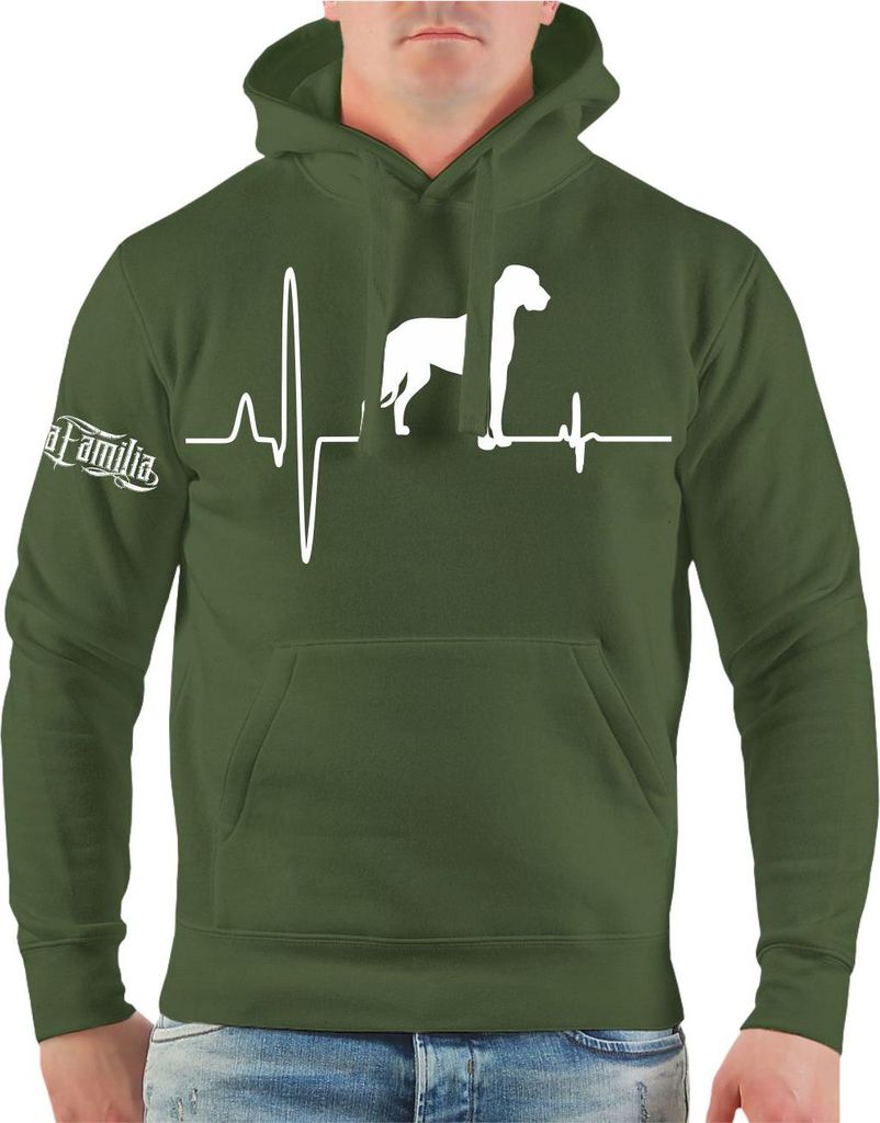Herren Kapuzenpullover Deutsche Dogge Herzschlag