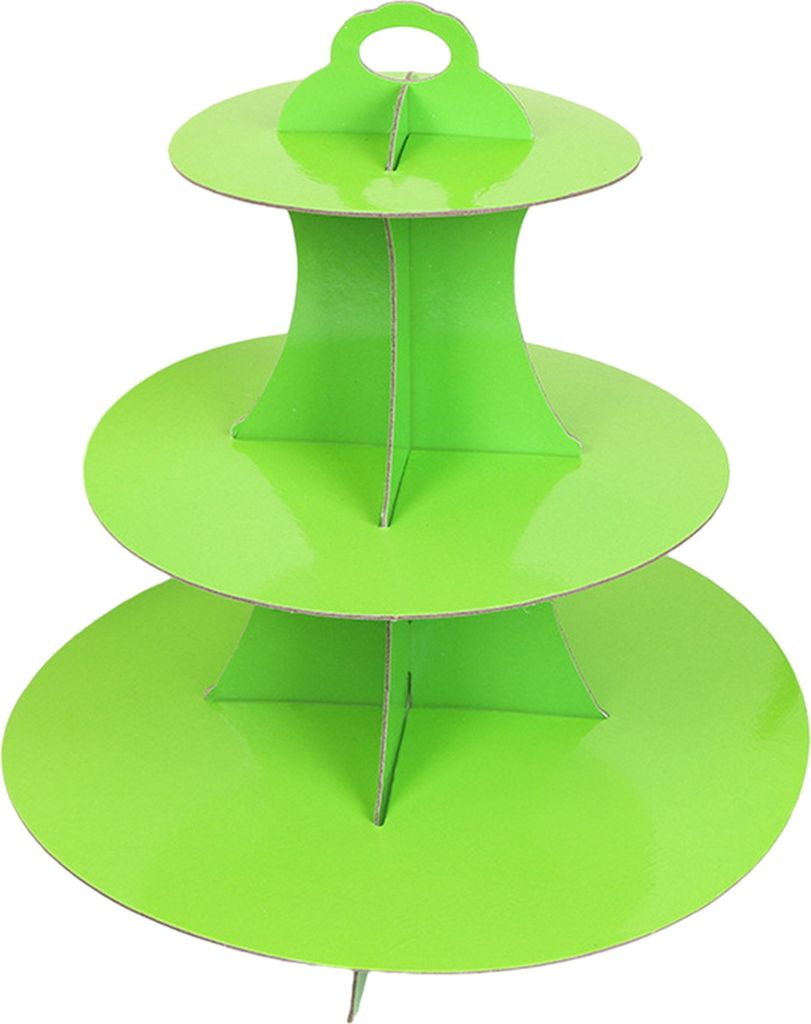 Kuchenständer einfach zu montieren 3 Schichten Geburtstagstorte Display Rack Dessertplattenschale Haushaltsvorräte-Grün