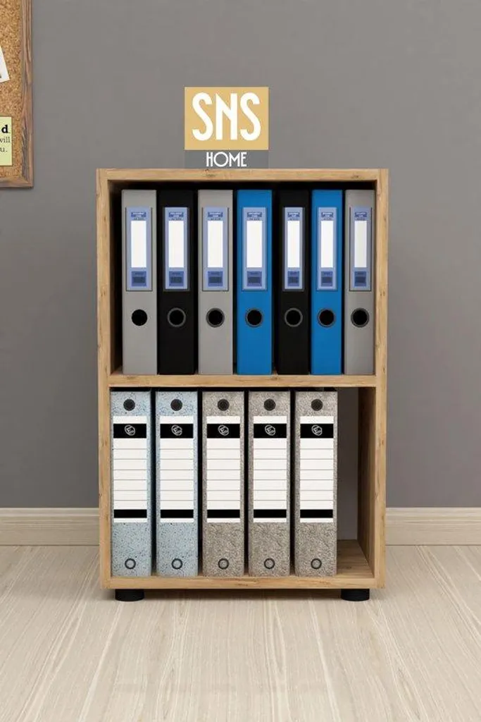 Étagère SNS Home avec 2 tablettes aspect pin massif 74 x 49 x 32 cm