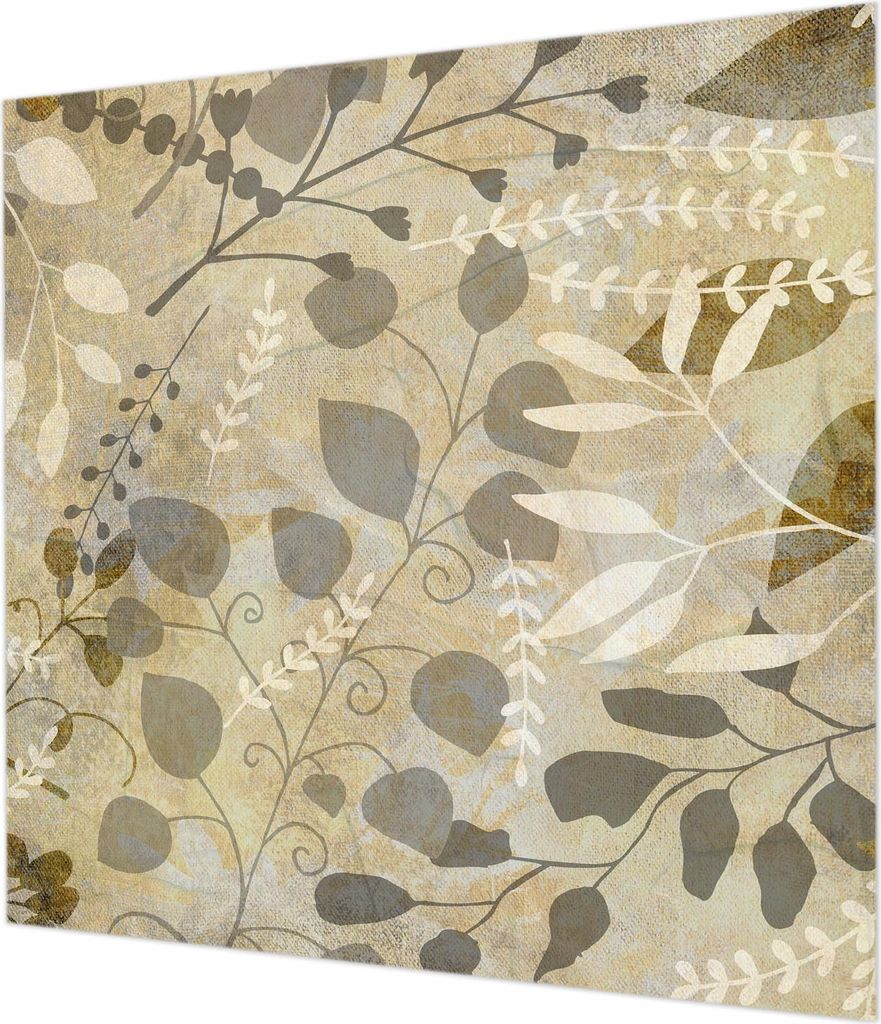 Wandtapete - Dekorative Tapete für Wohnzimmer - Tapetenfolie für Wanddekoration - 250x250 cm - Zweigblätter