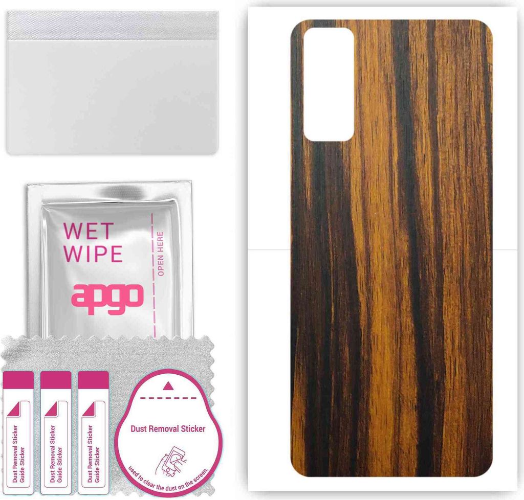 apgo Rückseite Schutzfolie, Skin, kompatibel mit Vivo Y20 2020, Hinten Displayschutzfolie aus Vinylfolie, kratzfest, einfache Montage - Tigerwood