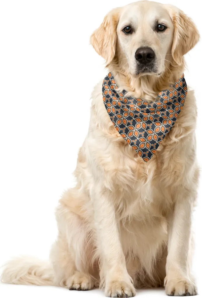 Bandana Resistente per Cani ABAKUHAUS 40x40cm - Motivo Foglie Vintage