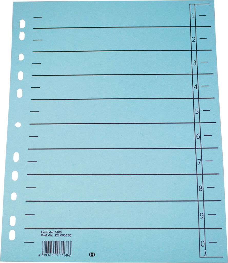 Soennecken Trennblatt oeco 1457 A4 230g Karton bl 100St.