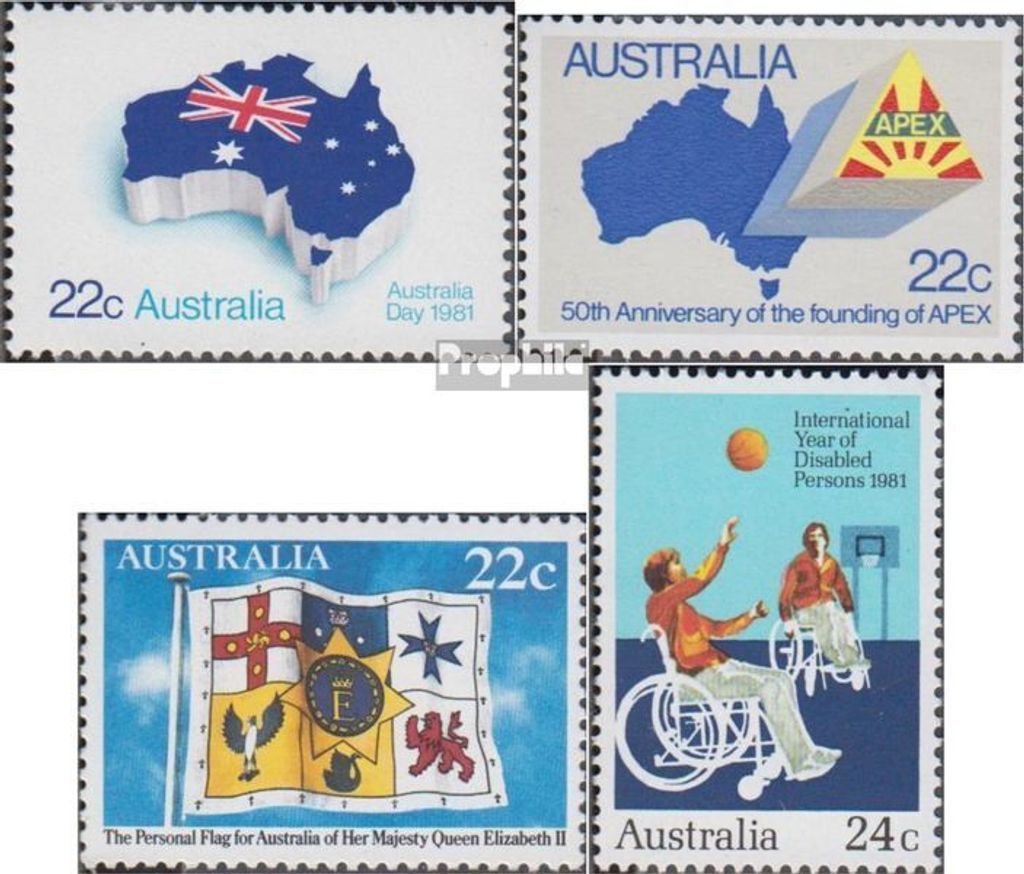 Briefmarken Australien 1981 Mi 740,747,748I,766 (kompl.Ausg.) postfrisch Feiertag