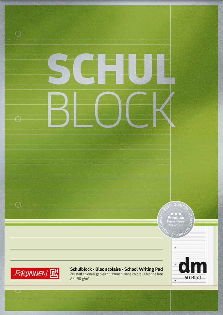 BRUNNEN 1052613 Schulblock Premium A4 dm Produktbild 