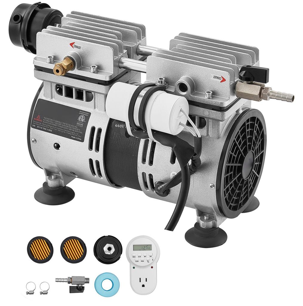 SucceBuy Teichbelüfter-Luftkompressor 590 W, Nenndrehzahl 1400 U/min, Belüftungspumpe für Seen, max. Druck 0,3 MPa, Betriebstemperatur -5 °C bi...
