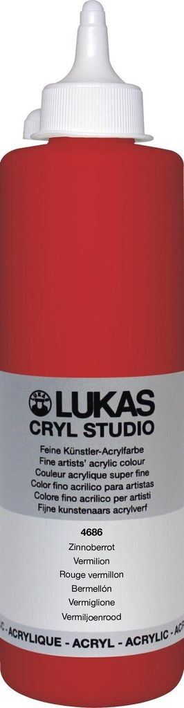 Lukas Cryl Studio Plastic Bottle Acrylfarbe Vermilion 500 ml 1 stk