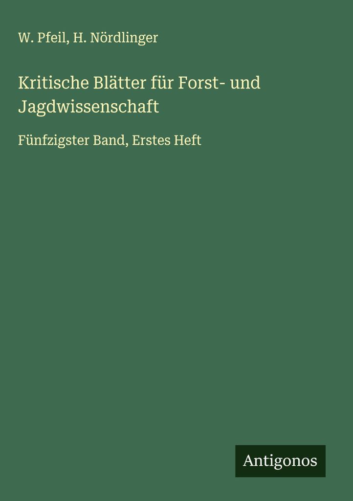 Kritische Blätter für Forst- und Jagdwissenschaft