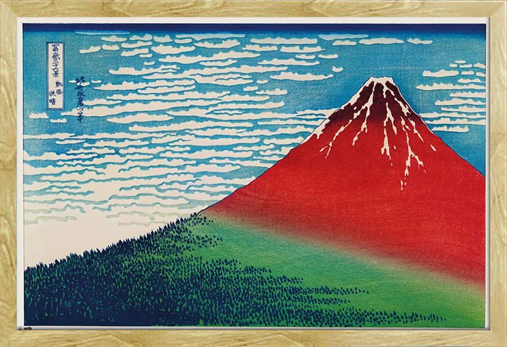 Cornice Shinsuke Maxi Faggio con Poster Arte Hokusai | Arredo Casa