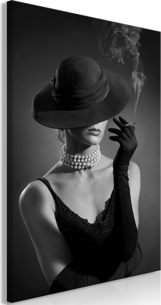 Italienischer Leinwand Leinwandbild - Black Elegance (1 Part) Vertical 80x120 cm Menschen h-B-0119-b-a