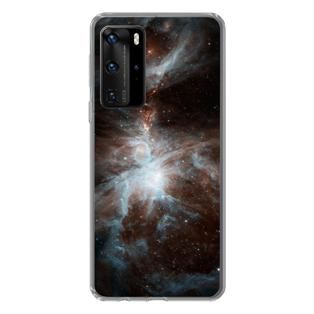 MuchoWow Handyhülle Schutzhülle Hülle für Huawei P40 Pro Galaxie - Planet - Sterne Silikon Softcase Handy Hülle - Schutz
