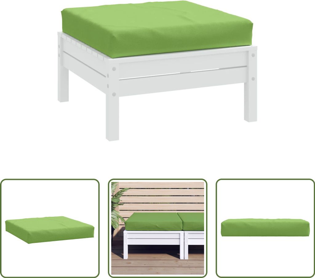 The Living Store Palettenkissen Melange Grün 60x60x10 cm Stoff