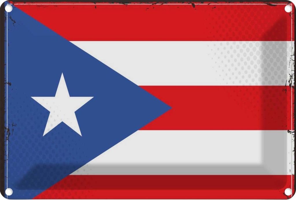 vianmo Blechschild 20x30 cm Puerto Ricos Rico Flagge Fahne Wappen