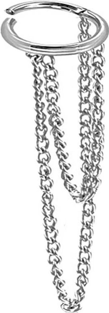 viva-adorno 1,2x8mm Segmentring Clicker Scharnier Ring Ketten Kettchen Anhänger Ohrpiercing Knorpel Helix Piercing Z571, silber